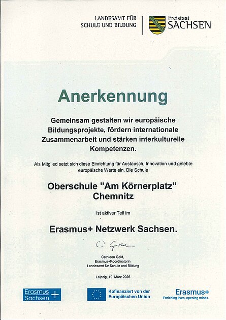 Anerkennung Erasmus+